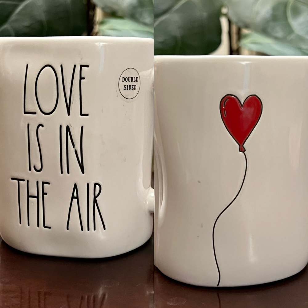 Rae Dunn artisan collection LOVE IS IN THE AIR double sided with balloon